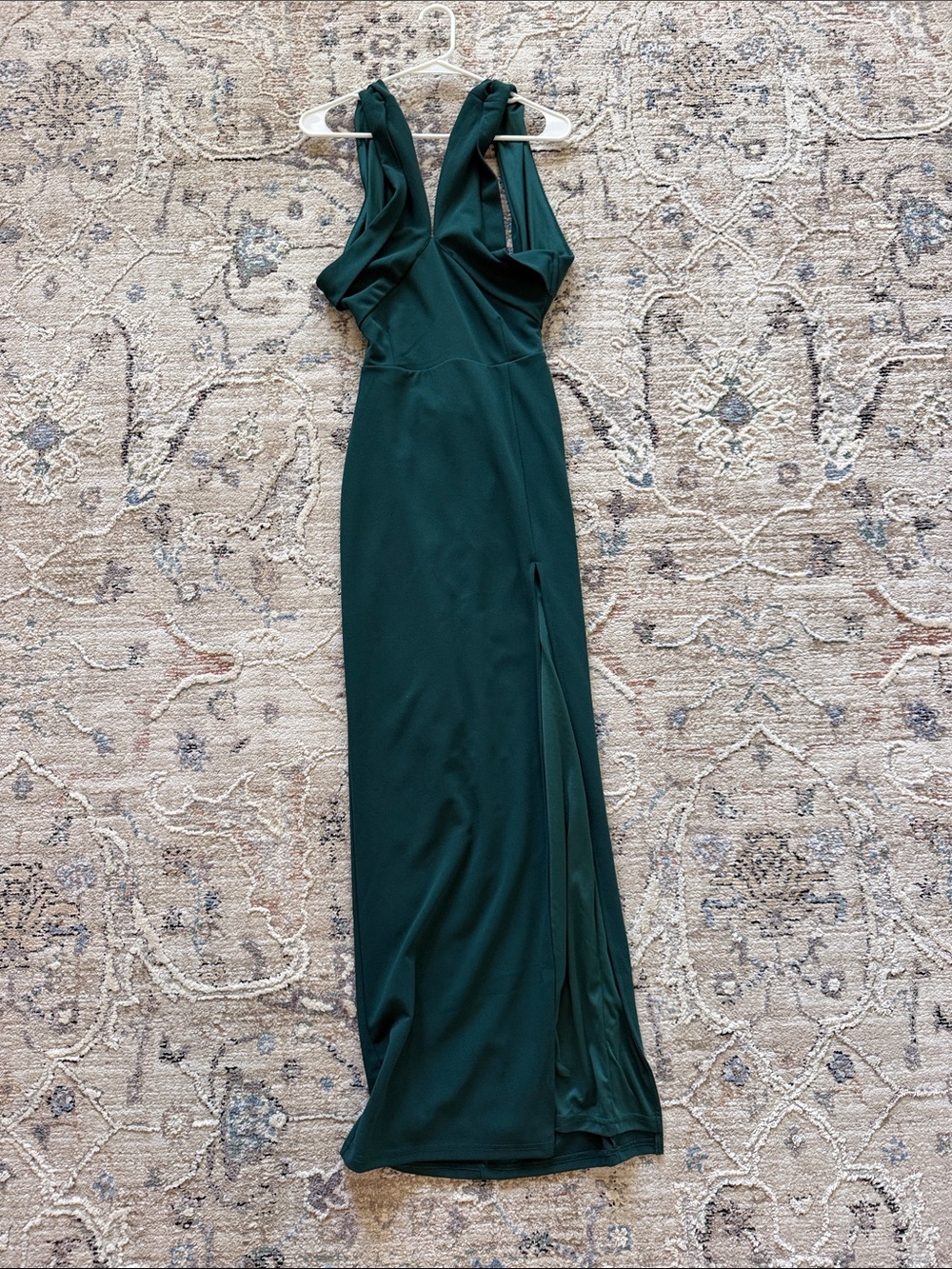 Lulus Head to Cocktail Hour Emerald Green Halter Neck Maxi Dress